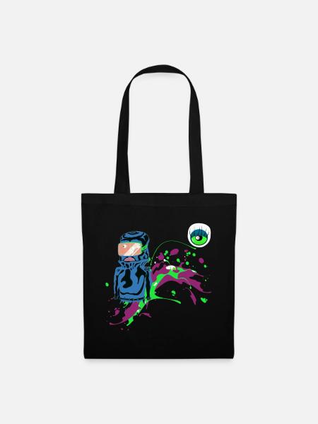Neon Astronaut Party Design Spraykunst Blickfänger - Stoffbeutel - Schwarz