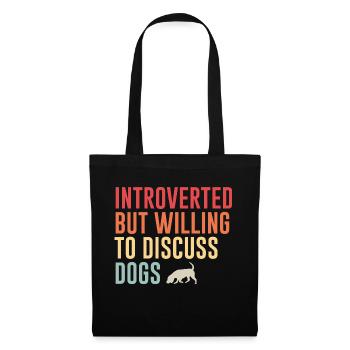 Chiens chien dictons Vintage rétro amoureux des chiens - Sac en tissu - noir - Devant