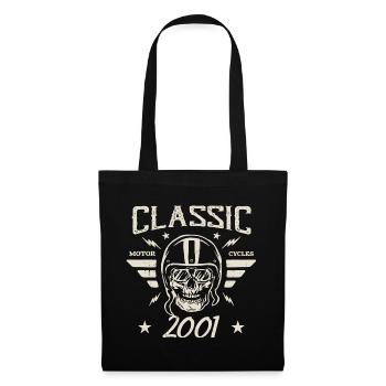 Klassisches Vintage-Geburtstagsgeschenk Jahrgang 2001 - Stoffbeutel - Schwarz - Vorne