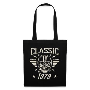 Klassisches Vintage-Geburtstagsgeschenk aus dem Jahr 1979 - Stoffbeutel - Schwarz - Vorne