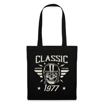 Klassisches Vintage-Geburtstagsgeschenk aus dem Jahr 1977 - Stoffbeutel - Schwarz - Vorne