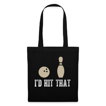 Funny Bowling Gift I'd Hit That Quote - Tote Bag - black - Front