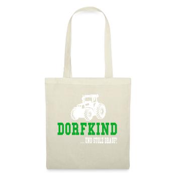Dorfkind Lustiger Spruch Bauer - Stoffbeutel - Natur - Vorne