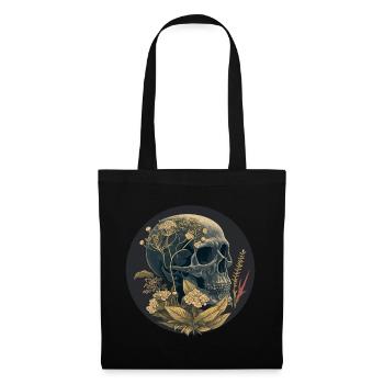 Human Skull & Flowers 17 - Tote Bag - black - Front