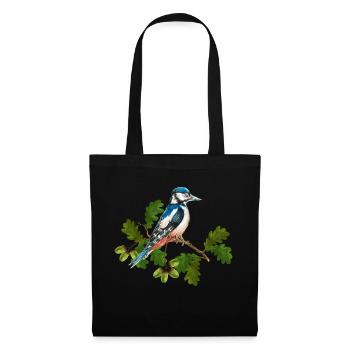 Bunter Vogel - Stoffbeutel - Schwarz - Vorne