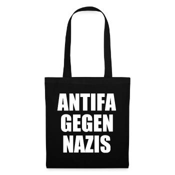 Antifa gegen nazis - Stoffbeutel - Schwarz - Vorne