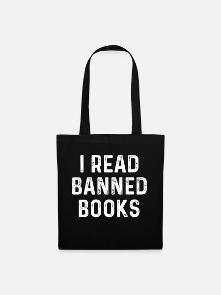 Ik lees Verboden Boeken Lange mouw - Stoffen tas - zwart