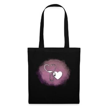 Cœur - Sac en tissu - noir - Devant