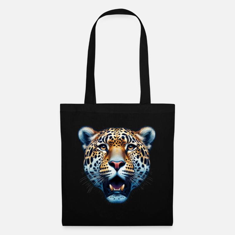 Leopard - Stoffbeutel - Schwarz