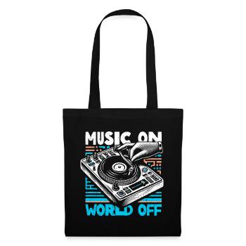 Music On World Off - Pour les amateurs de fête et de musique - Sac en tissu - noir - Devant