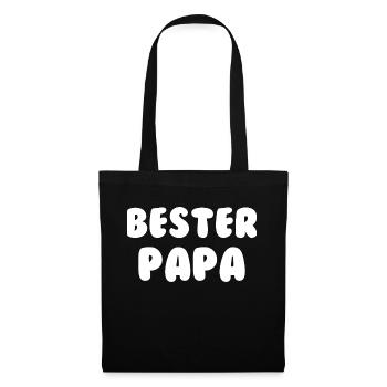 Bester Papa Weiß - Stoffbeutel - Schwarz - Vorne