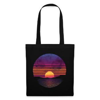 Rétro coucher de soleil extérieur océan des années 80 Vintage - Sac en tissu - noir - Devant