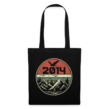 Jahrgang 2014 Klassik 2014 Retro 2014 Geschenk 2014 - Stoffbeutel - Schwarz - Vorne