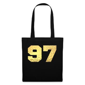 Number 97 Gold Glitter - 97th Anniversary - Tote Bag - black - Front