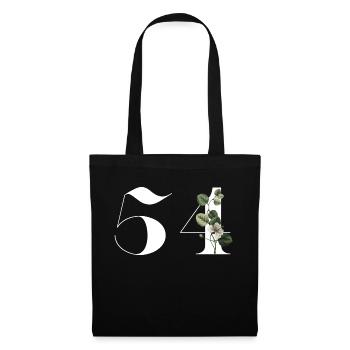 Number 54 Floral Green - 54th Floral Anniversary - Tote Bag - black - Front