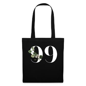 Number 99 Floral Green - 99th Floral Birthday - Tote Bag - black - Front