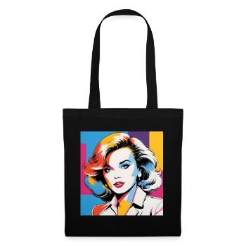 Portrait pop art femme iconique - Sac en tissu - noir - Devant