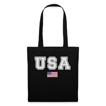 TEAM USA amerikanische Flagge Fahne unter Schrift - Stoffbeutel - Schwarz - Vorne