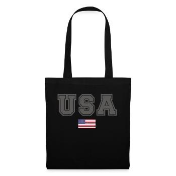TEAM USA amerikanische Flagge Fahne unter Schrift - Stoffbeutel - Schwarz - Vorne