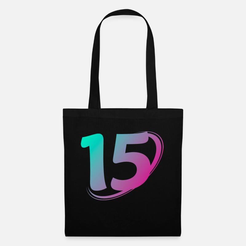 Numéro 15 multicolore - Sac en tissu - noir
