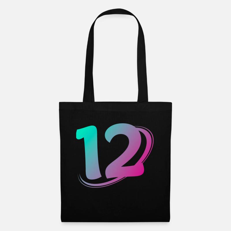 Numéro 12 multicolore - Sac en tissu - noir