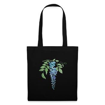 Wild Blue Wisteria Illustration - Tote Bag - black - Front