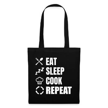 Eat Sleep Cook Repeat - Stoffbeutel - Schwarz - Vorne