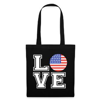 Love USA / Liebe USA Land Länder - Stoffbeutel - Schwarz - Vorne