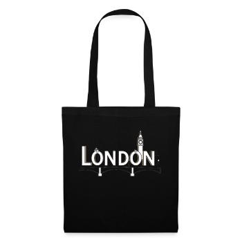 London Skyline Geschenkidee - Stoffbeutel - Schwarz - Vorne