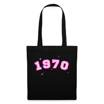 1970 rose étoile - Sac en tissu - noir - Devant