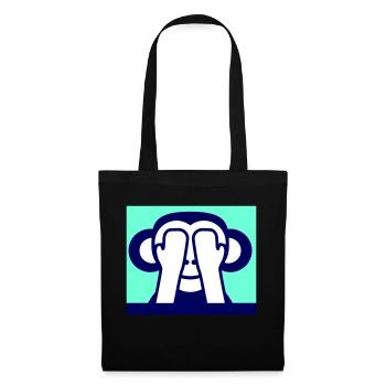 3 singes sages ne voient rien garde les yeux cachés - Sac en tissu - noir - Devant