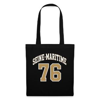 Seine-Maritime 76 - Sac en tissu - noir - Devant