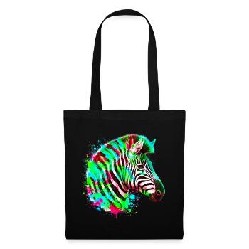 Zebra - Stoffbeutel - Schwarz - Vorne