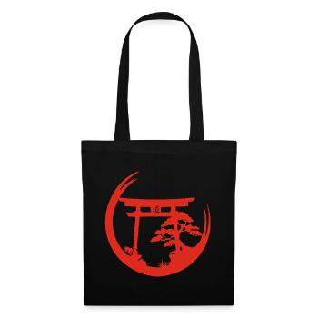 Ambiance japonaise rouge - Sac en tissu - noir - Devant