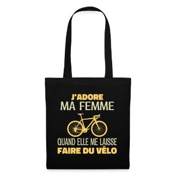 I Love My Wife Gift for Cyclist - Tote Bag - black - Front