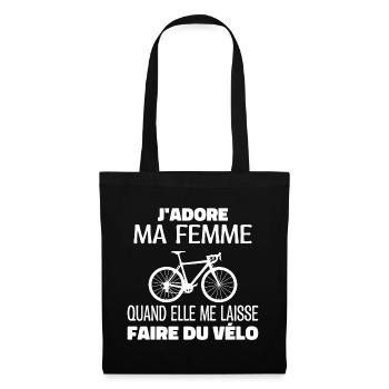 I Love My Wife Gift for Cyclist - Tote Bag - black - Front