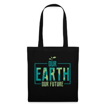 Our Earth Our Future Earth Day Environmental Plane - Tote Bag - black - Front