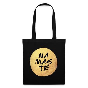 Yoga Kreis Namaste Handschrift Gold Luxus Indien - Stoffbeutel - Schwarz - Vorne