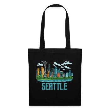 seattle stadt - Stoffbeutel - Schwarz - Vorne