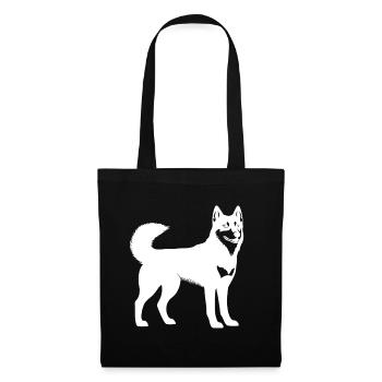 Husky White Vector Alaska Finland Dog - Tote Bag - black - Front