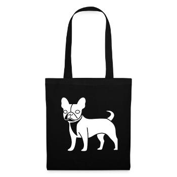 Boston terrier silhouette dog white - Tote Bag - black - Front
