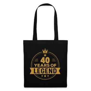 40 Jahre Legende – Stilvolles Geburtstagsgeschenk - Stoffbeutel - Schwarz - Vorne