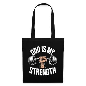God is my strength! Believing Christian Jesus - Tote Bag - black - Front
