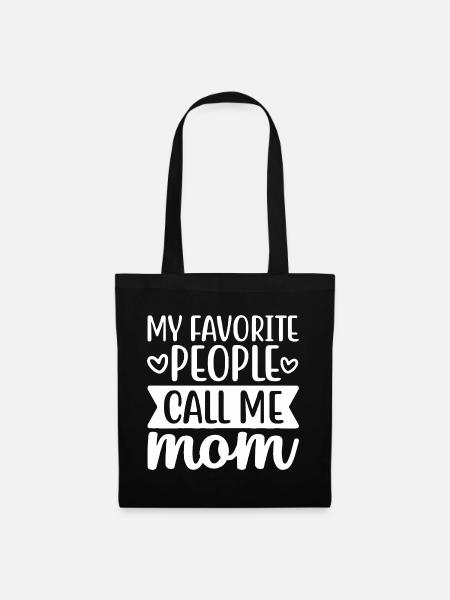 Call Me Mom Handschriftliches Zitat - Stoffbeutel - Schwarz