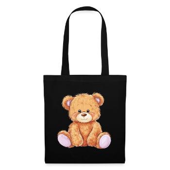 Mignon bébé ours en peluche - Sac en tissu - noir - Devant