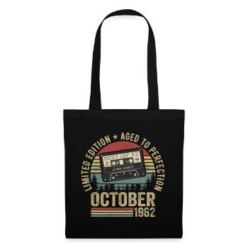 Oldtimer Oktober 1962 Geburtstag Geschenk Oktober - Stoffbeutel - Schwarz - Vorne