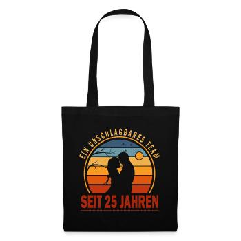25 ans de relation Anniversaire de mariage - Sac en tissu - noir - Devant