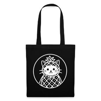 Cat Pineapple Style Illustration - Tote Bag - black - Front
