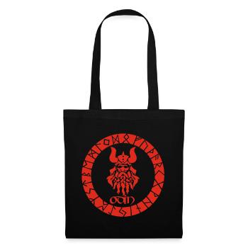 God Odin and Red Viking Runes - Tote Bag - black - Front