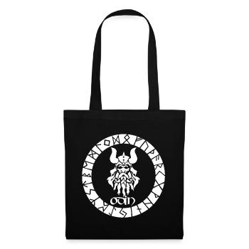 God Odin and white Viking runes - Tote Bag - black - Front